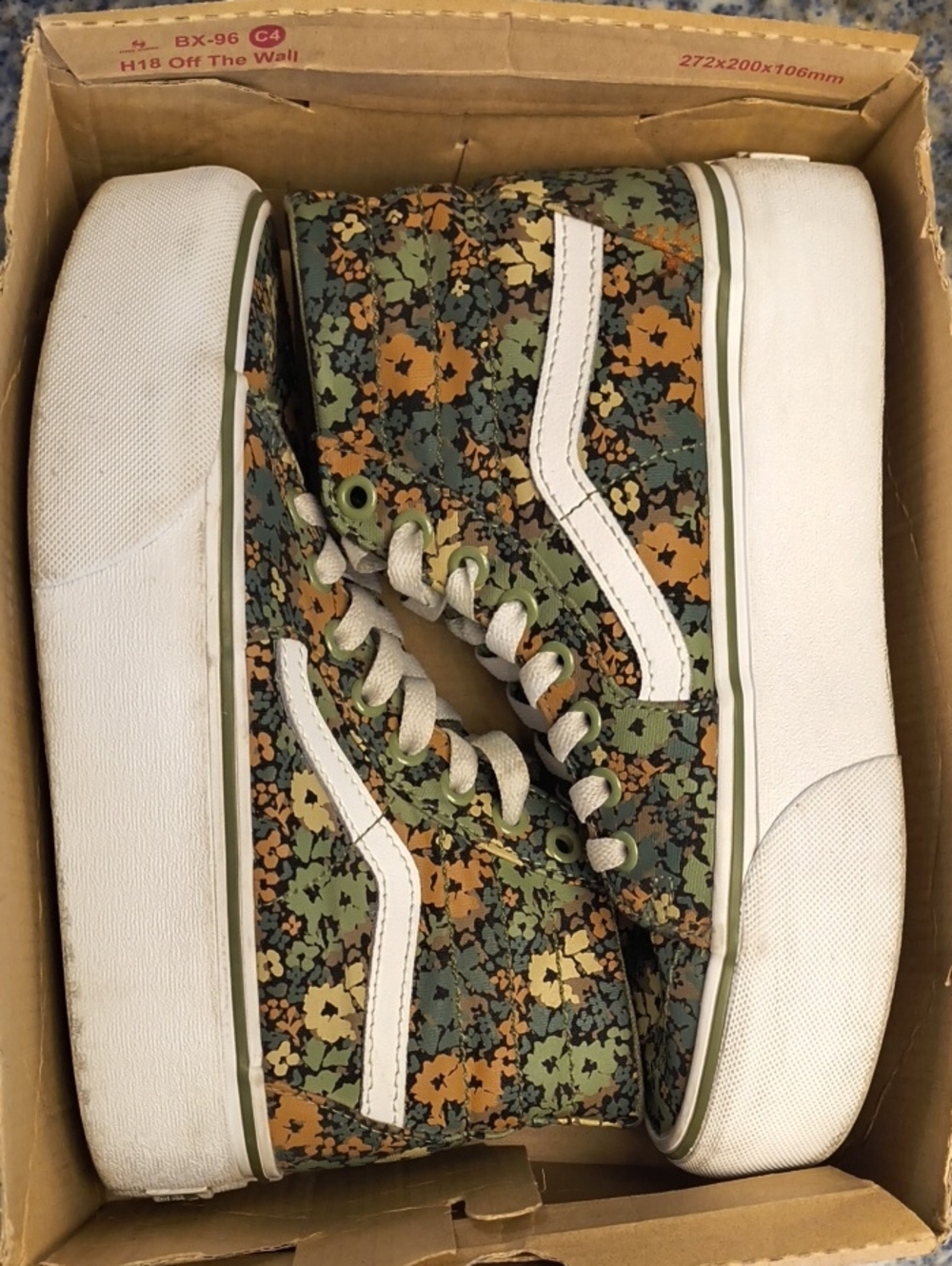 Women's High Top Floral Platform Vans